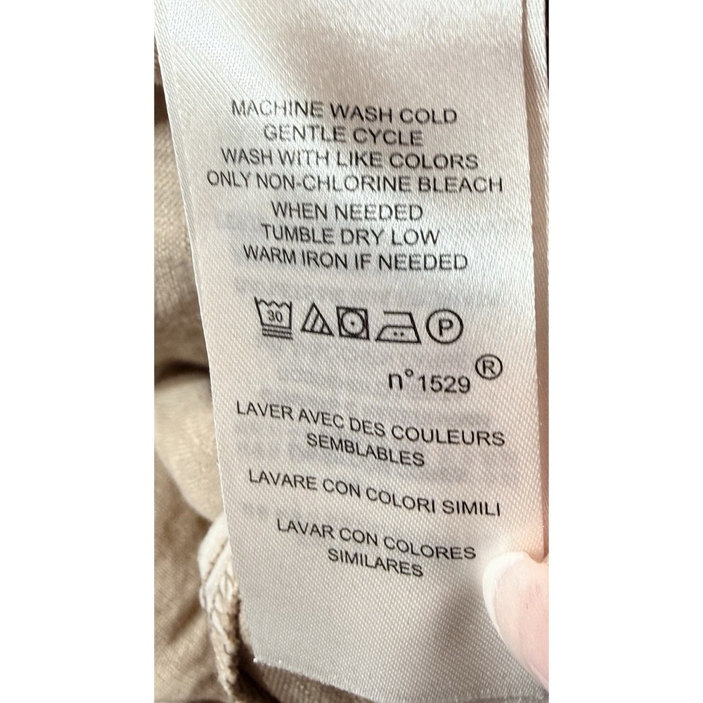 Lauren Ralph Lauren Jovonie 100% Linen Wide Leg Birch Tan Pants Sz 12 - Picture 11 of 13